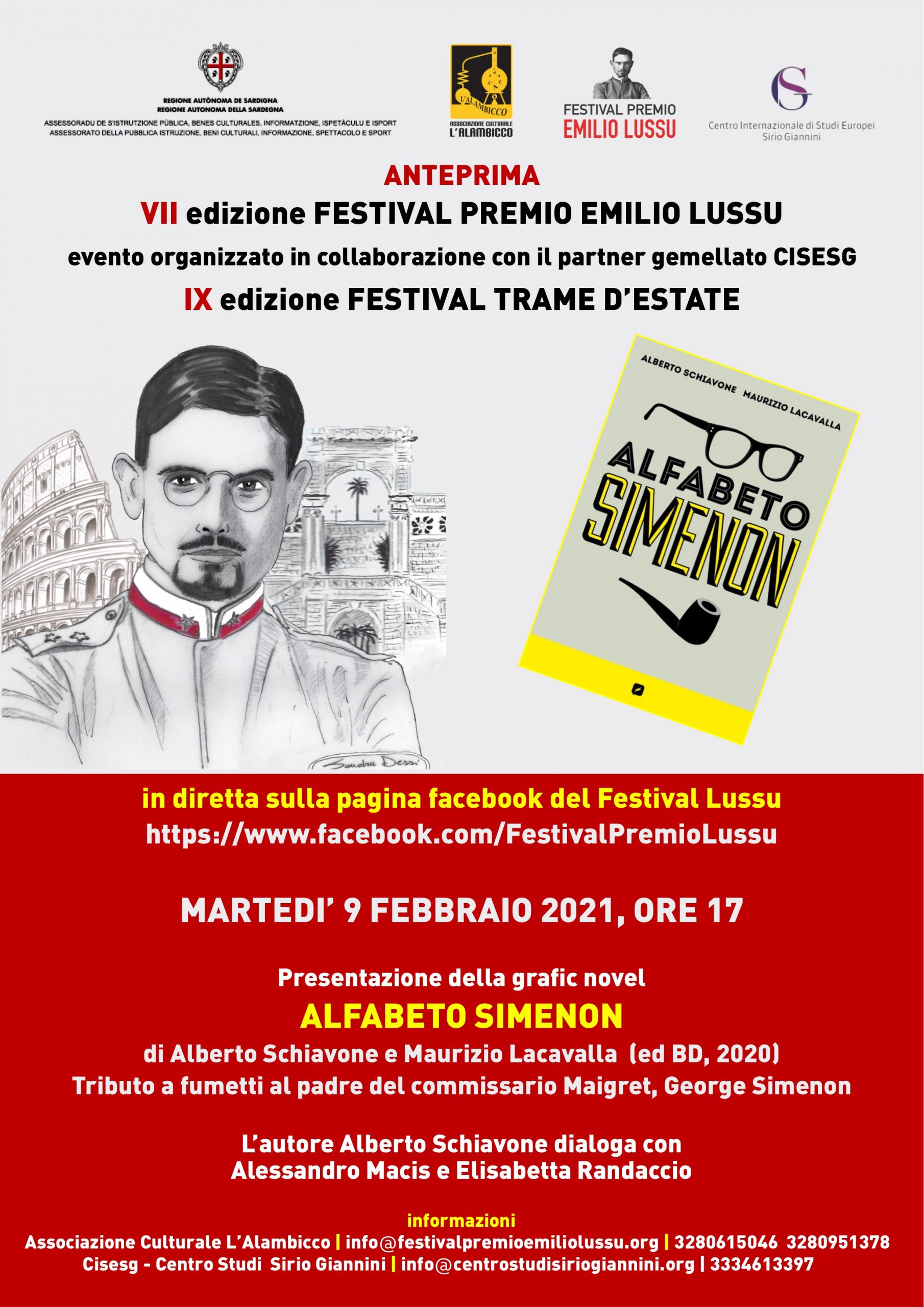 All’anteprima del Festival Premio Emilio Lussu 2021, “Alfabeto Simenon” di Alberto Schiavone