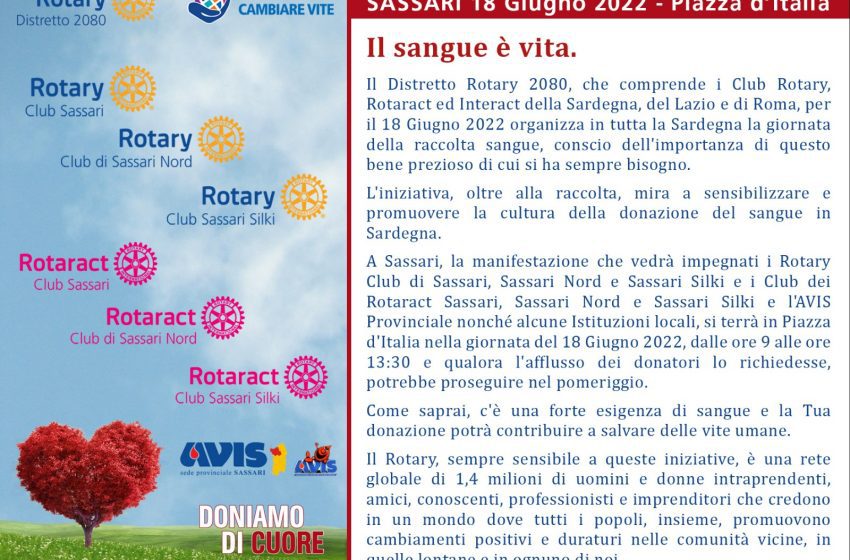  Sassari – Rotary Club e Avis per la donazione del sangue