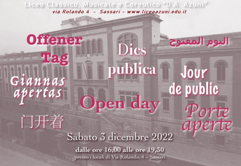 Locandina Open Day Liceo Azuni