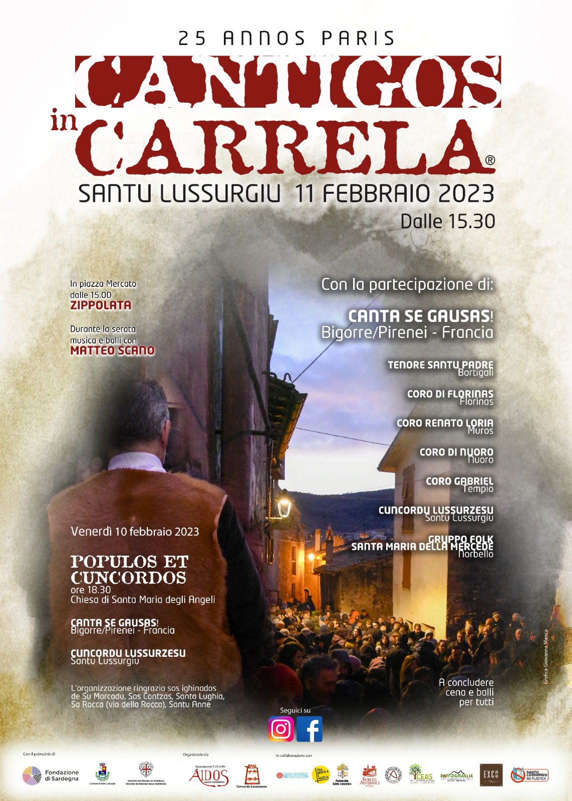 Locandina "Cantigos in Carrela" a Santu Lussurgiu