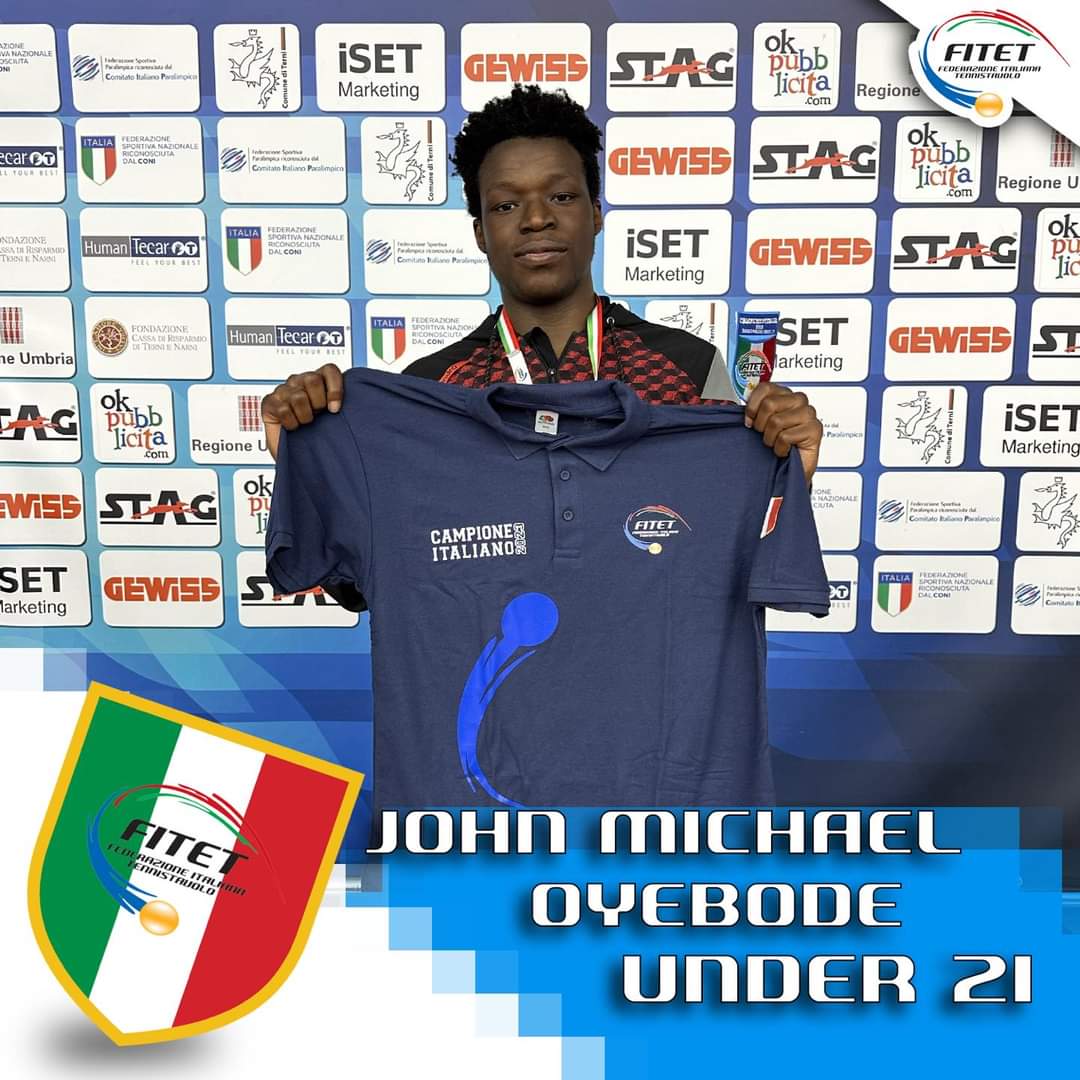 John Oyebode, Campione U21 - Tennistavolo Sassari. Foto FITET