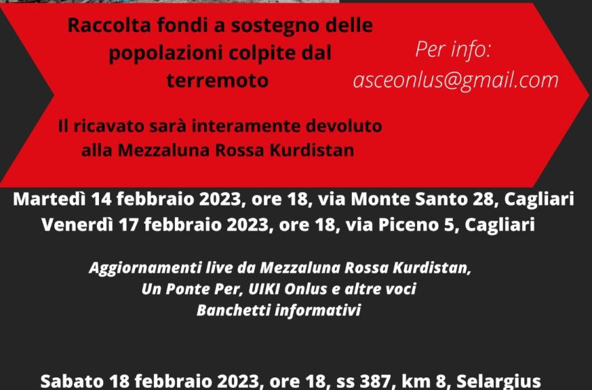 Terremoto Medio Oriente | A Cagliari raccolta fondi per le popolazioni colpite