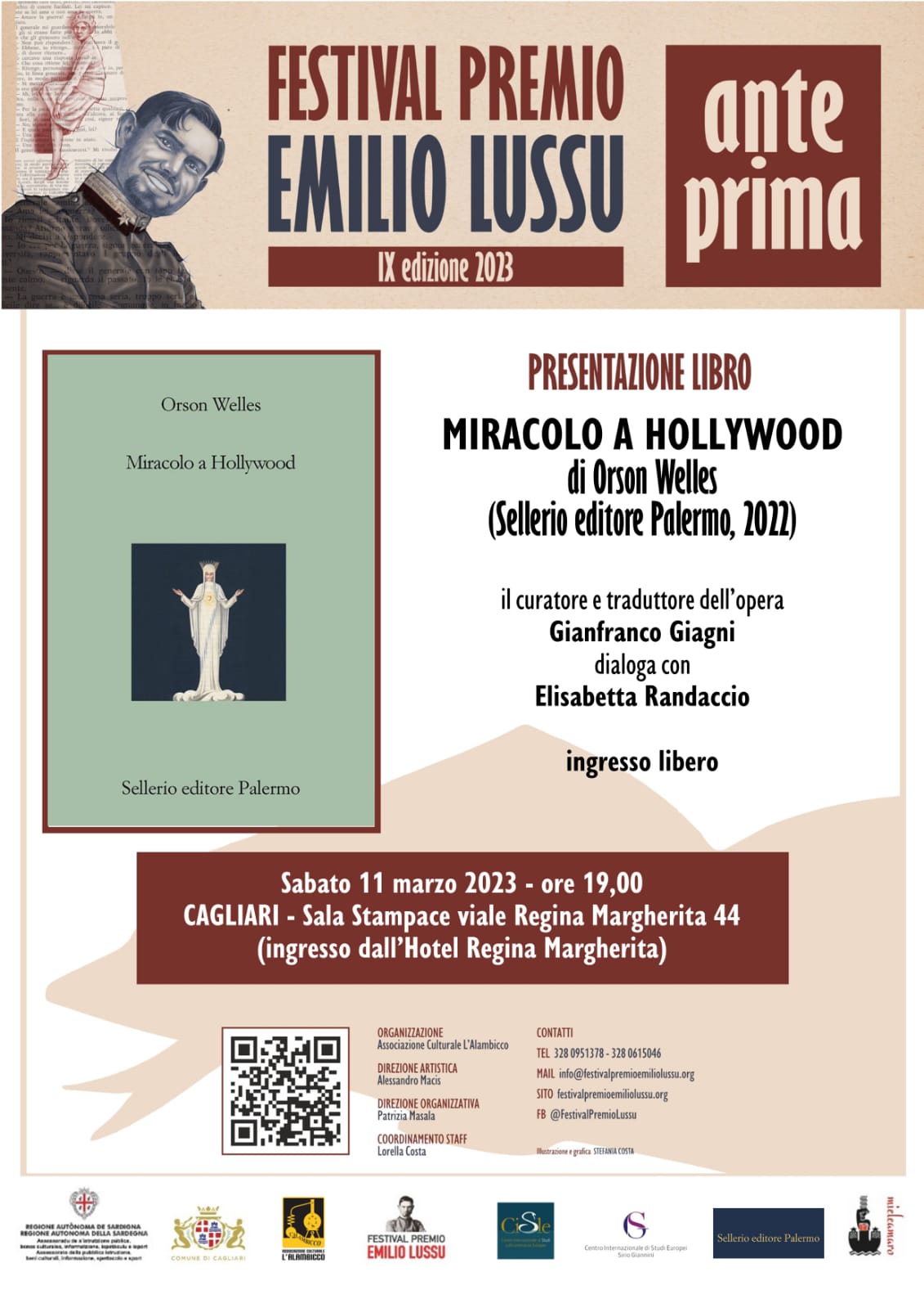 Locandina presentazione libro "Miracolo a Hollywood" di Orson Welles