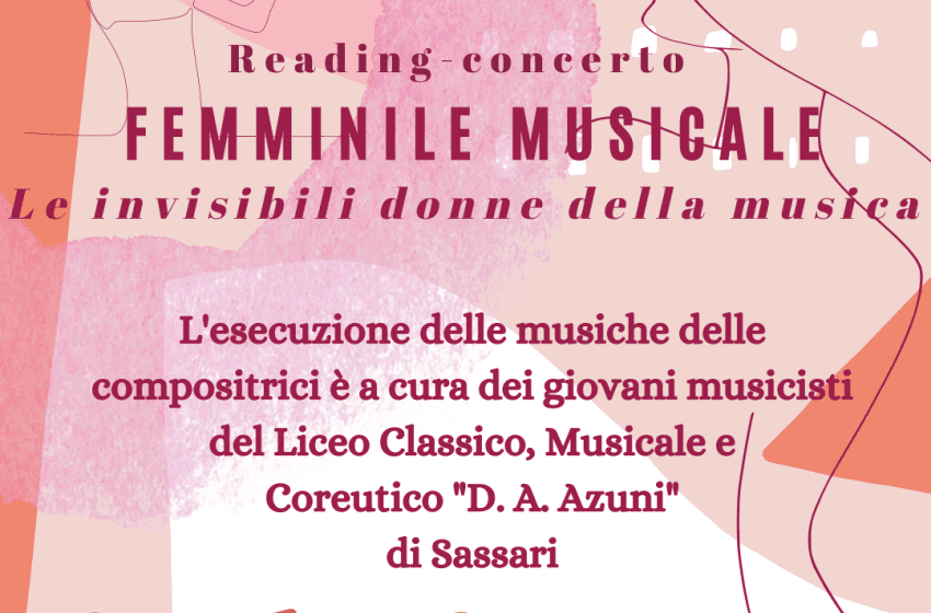 Sassari – Reading-concerto “Femminile Musicale” del Liceo Azuni