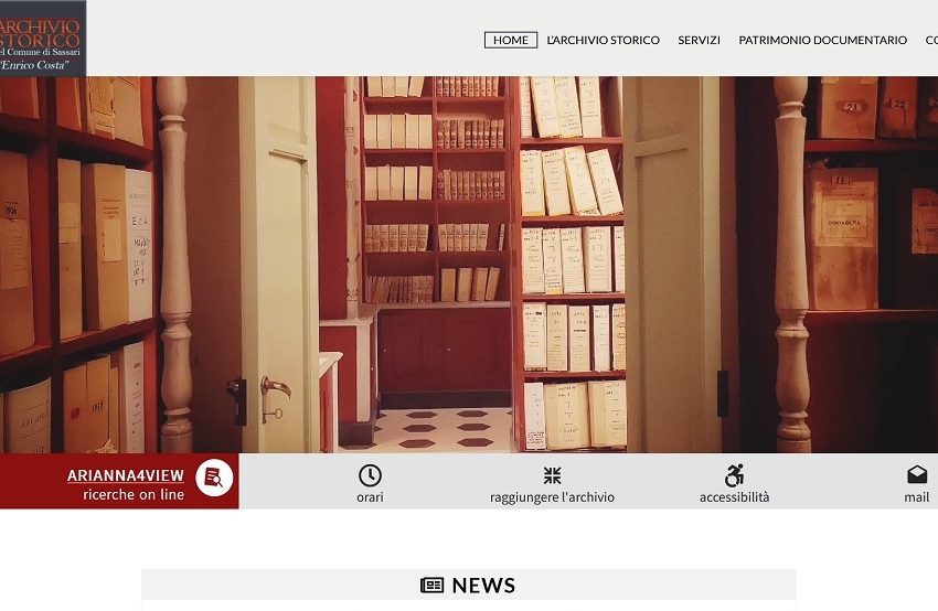 Sassari – È online la nuova versione del sito web dell’Archivio Storico Comunale