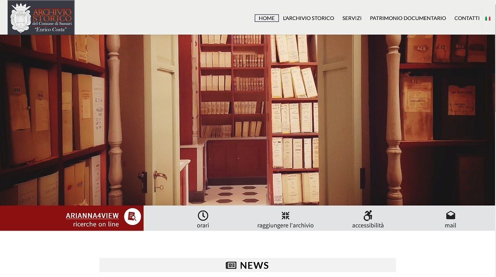 Sassari - È online la nuova versione del sito web dell'Archivio storico comunale