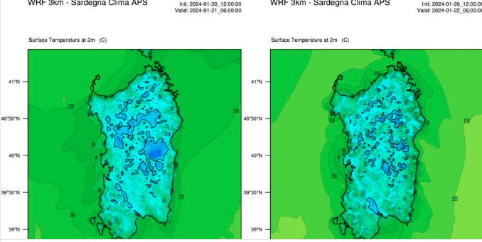 Sardegna - Gelate in arrivo, allerta protezione civile