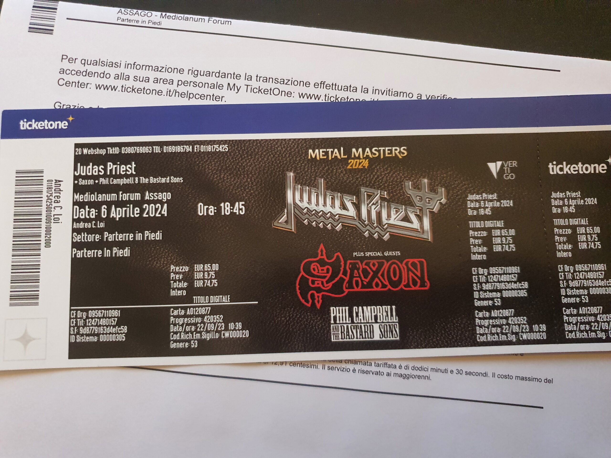 Biglietto Judas Priest