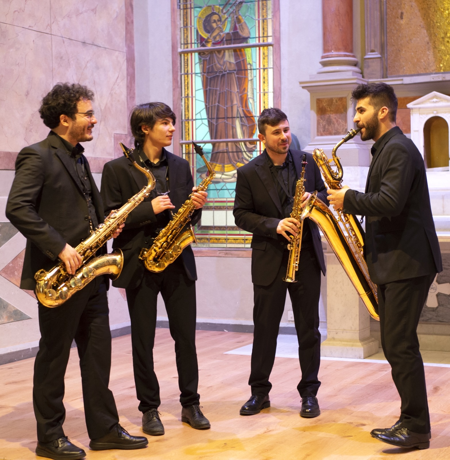 Quartetto BatorSax (da sinistra Gianluca Deiana, Giuseppe Bussu, Edoardo Rosa e Francesco Scognamillo