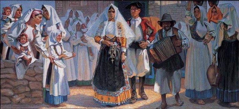 Matrimonio sardo dell'artista Filippo Figari