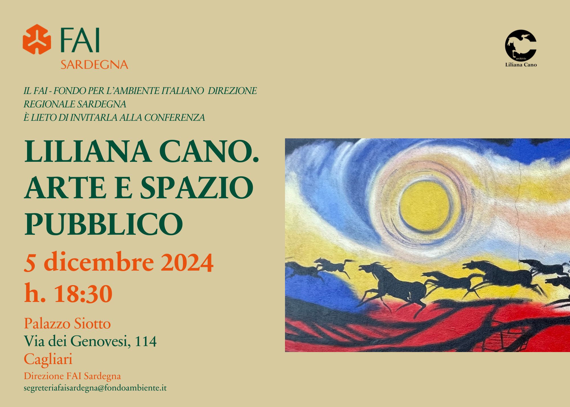 Locandina conferenza Liliana Cano