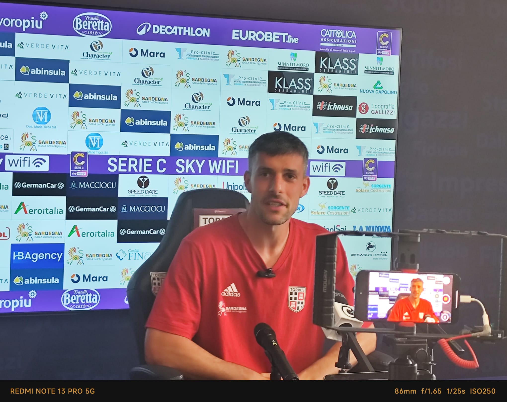 Giacomo Zecca in conferenza stampa post Torres-Pontedera