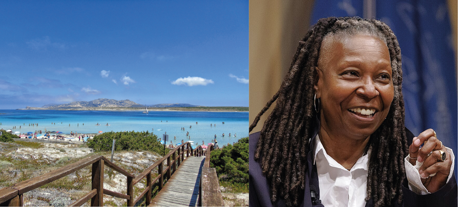 Whoopi Goldberg lascia Stintino