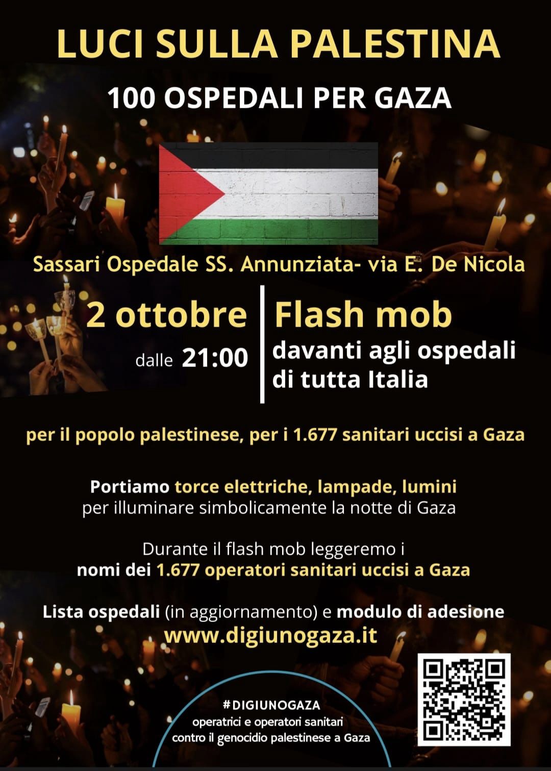 Luci sulla Palestina – 100 ospedali per Gaza
