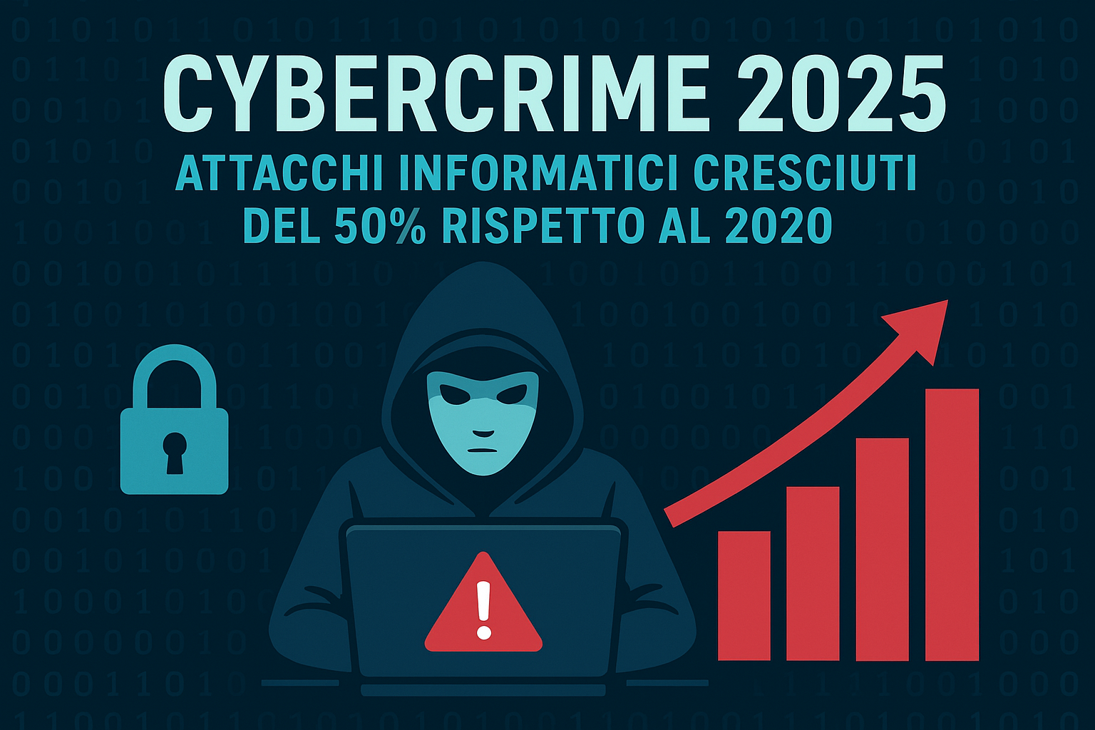 Cybercrime 2025- Attacchi informatici cresciuti del 50% rispetto al 2020