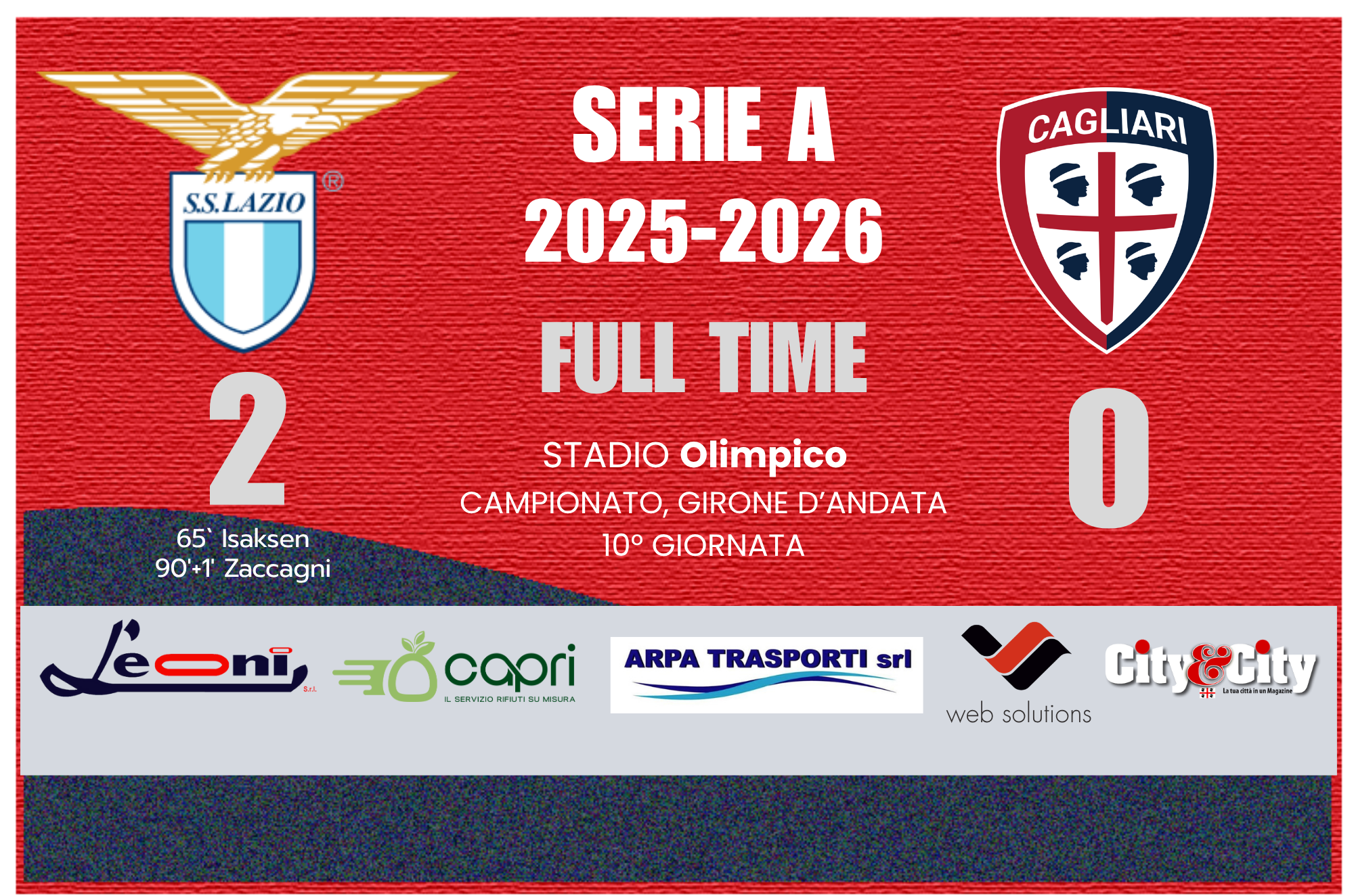 LAZIO CAGLIARI SERIE A 2025-2026