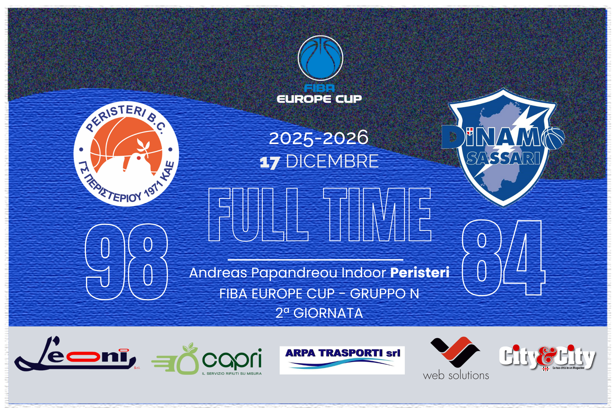 Full Time Peristeri Sassari 17/12/25