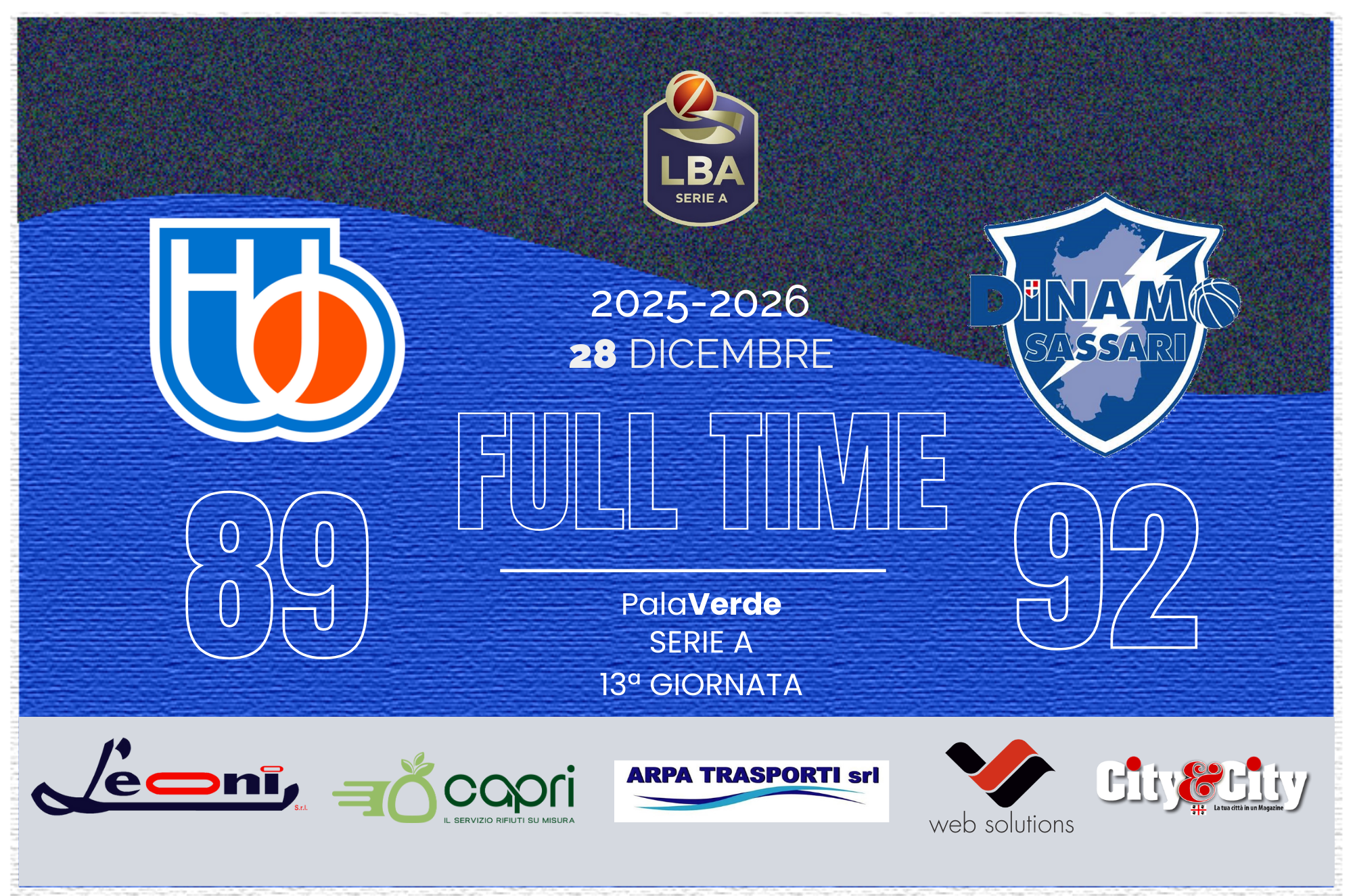 Full Time Treviso-Dinamo 89-92