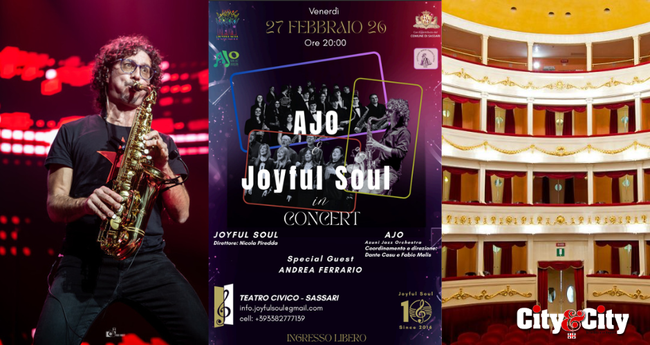 L’Azuni Jazz Orchestra e il coro Joyful Soul insieme al Teatro Civico ospite speciale il sassofonista di Vasco Rossi