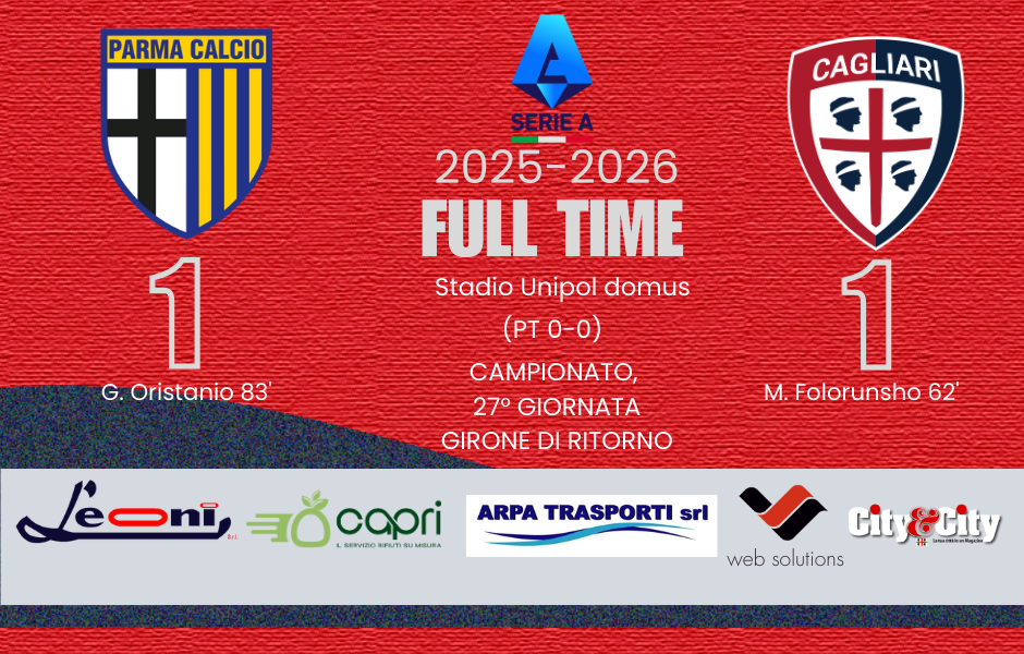 PARMA CAGLIARI 1-1 SERIE A 2025-2026