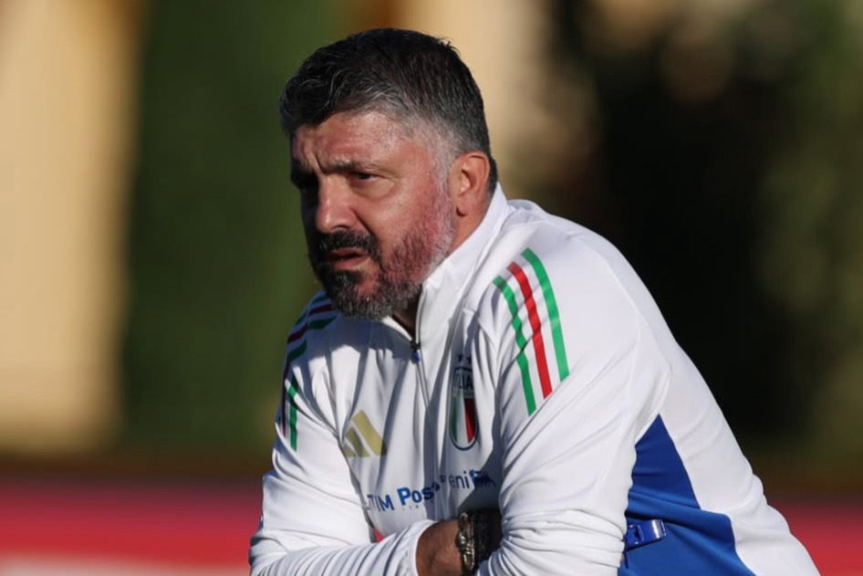 Gennaro Gattuso durante un allenamento della Nazionale