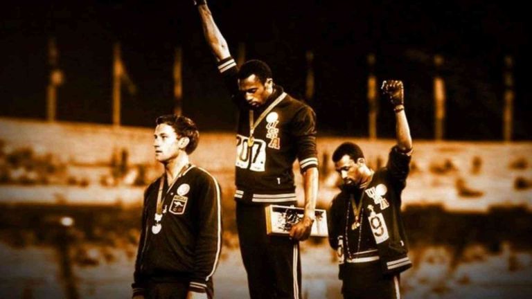 Norman, Smith e Carlos sul podio dei 200 metri ai Giochi di Messico 1968