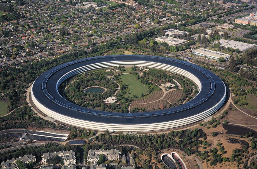 Aerial view of Apple Park