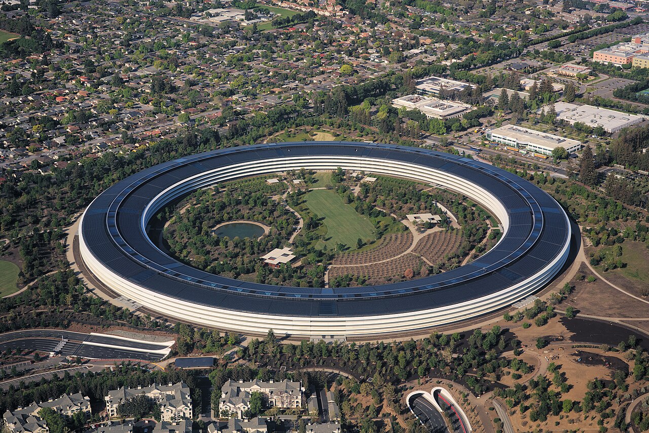 Aerial view of Apple Park