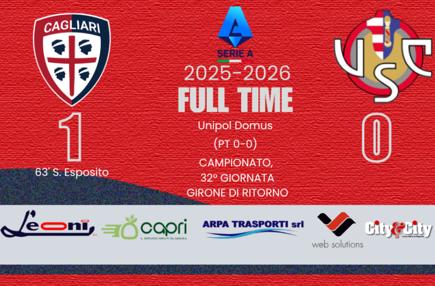 Il risultato finale di Cagliari-Cremonese
