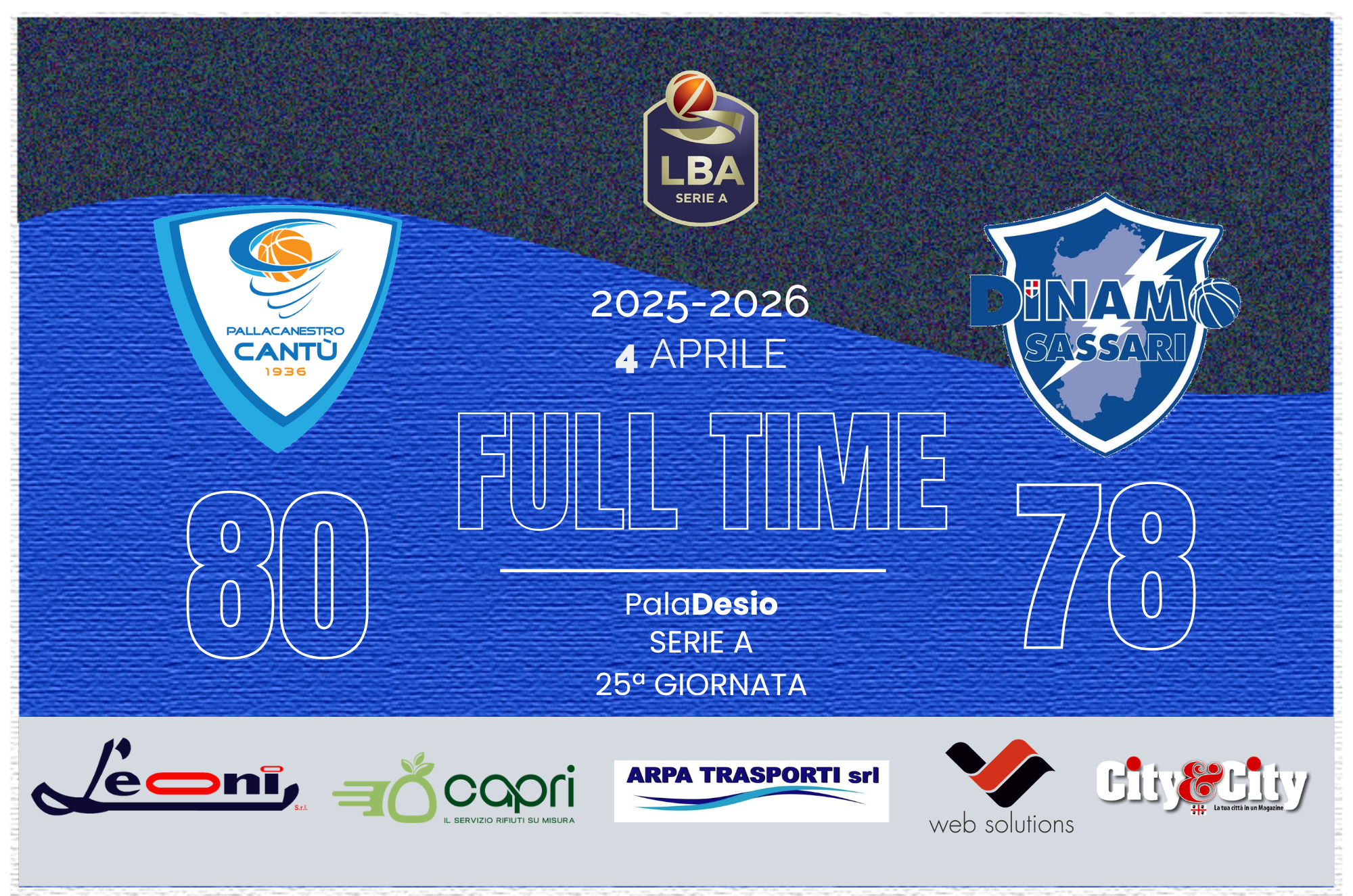 Full Time Cantù Dinamo (4:04:2026)