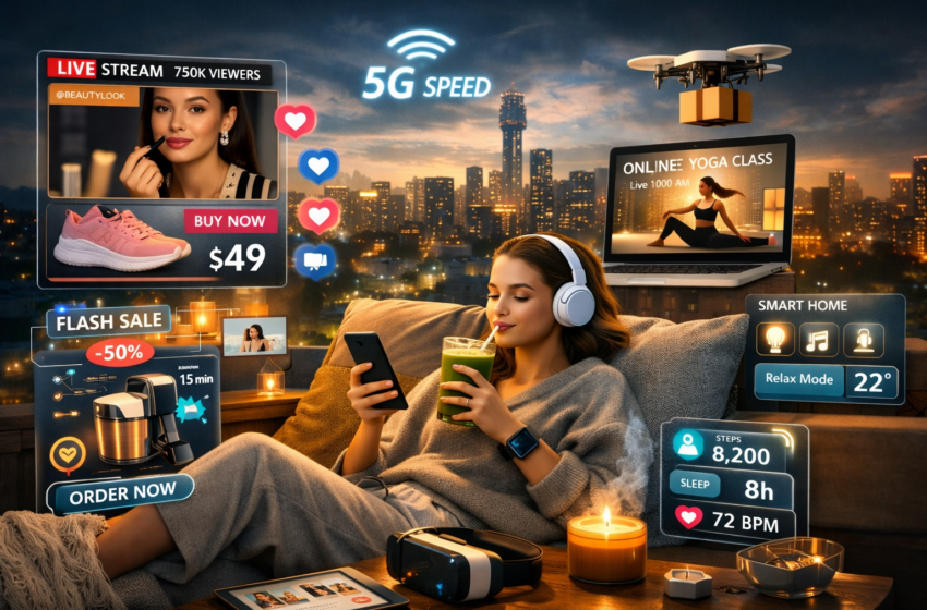 Lifestyle digitale 2.0 con esperienze di connessione veloci, live shopping e trend legati al comfort e benessere digitale