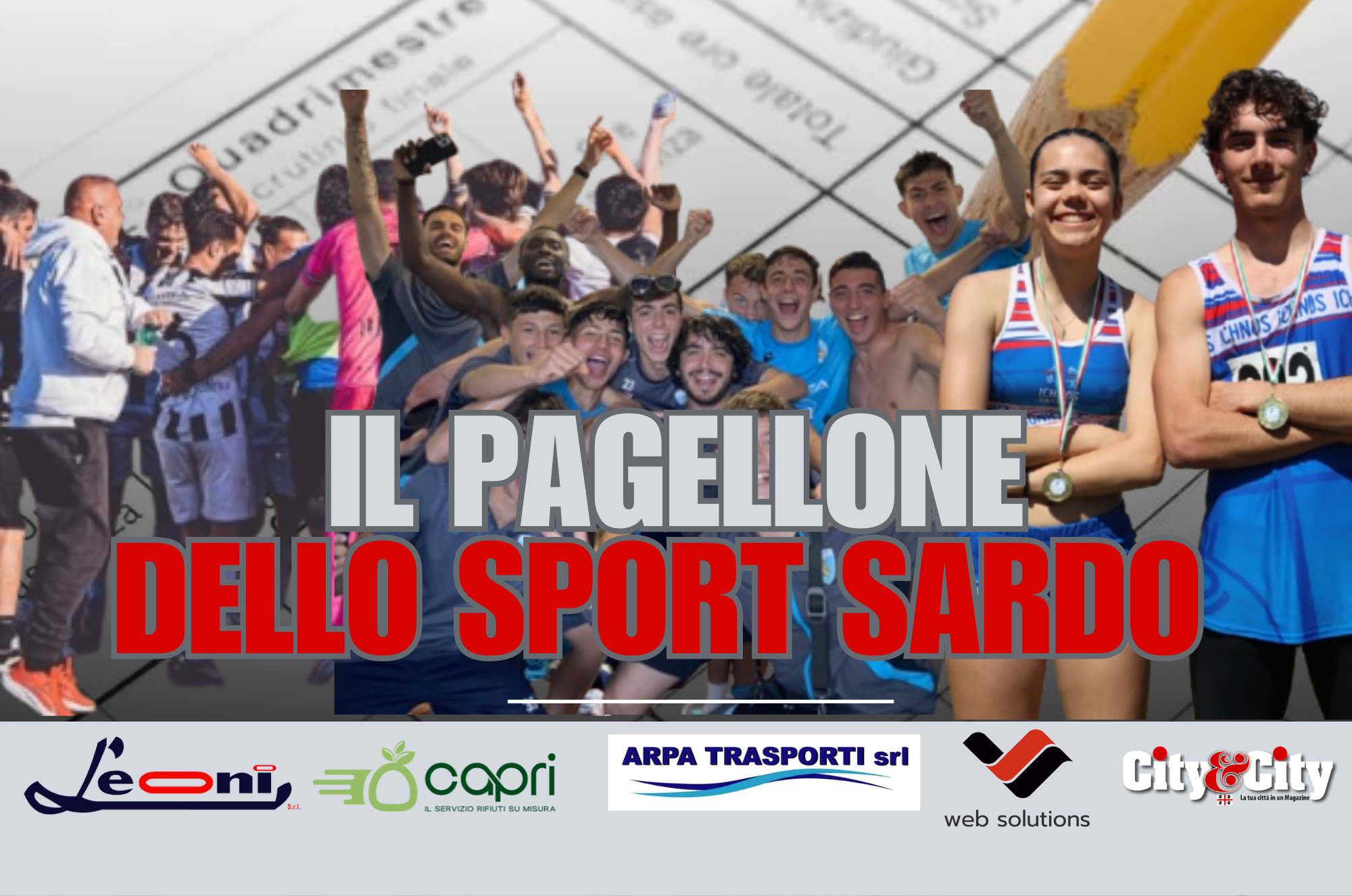 Da sinistra: l'intera Ossese festeggia la promozione in Serie D, il Sassari Latte Dolce esulta per la salvezza, Elisa Marcucci e Andrea Marras (Ichnos)