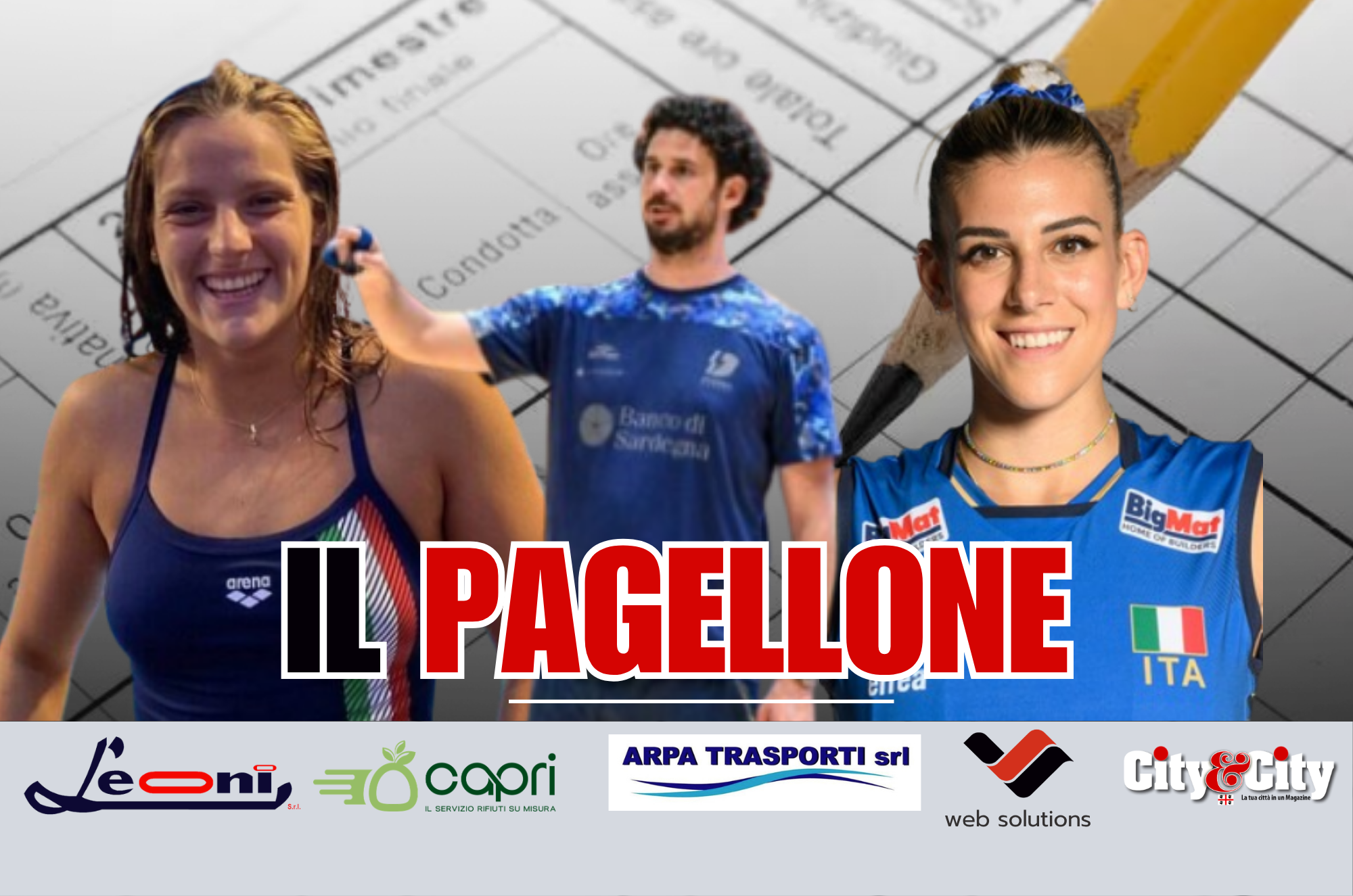 Da sinistra: Francesca Azurra (nuoto), Luca Vitali (coach Dinamo), Alessia Orro (pallavolo)