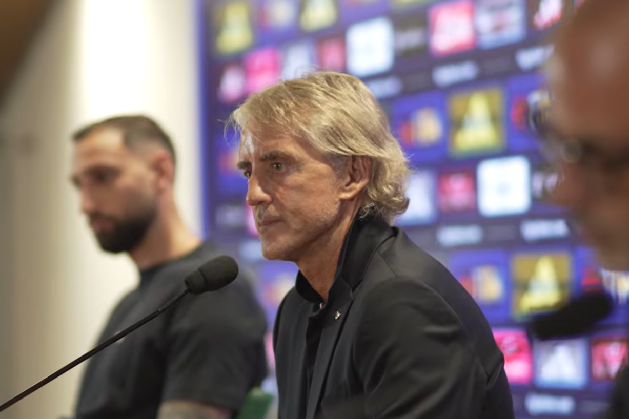 Roberto Mancini nella conferenza stampa prima di Italia Belgio