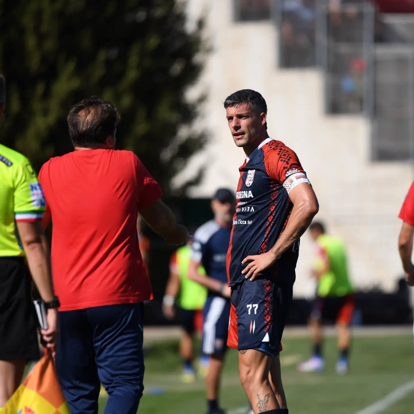 Giacomo Zecca, 29 anni, capitano per la sua centesima presenza in rossoblù