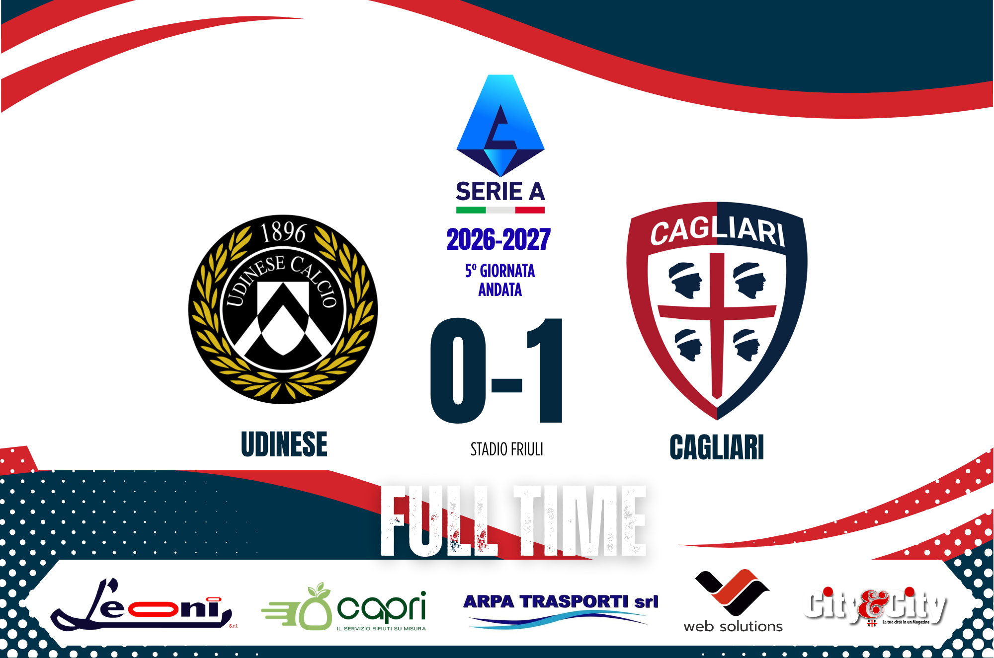 UDINESE CAGLIARI 2026-2027