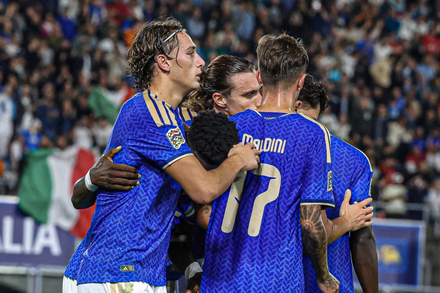 L’Italia festeggia la vittoria in Nations League nella sfida di ritorno contro la Turchia 5/10/2026