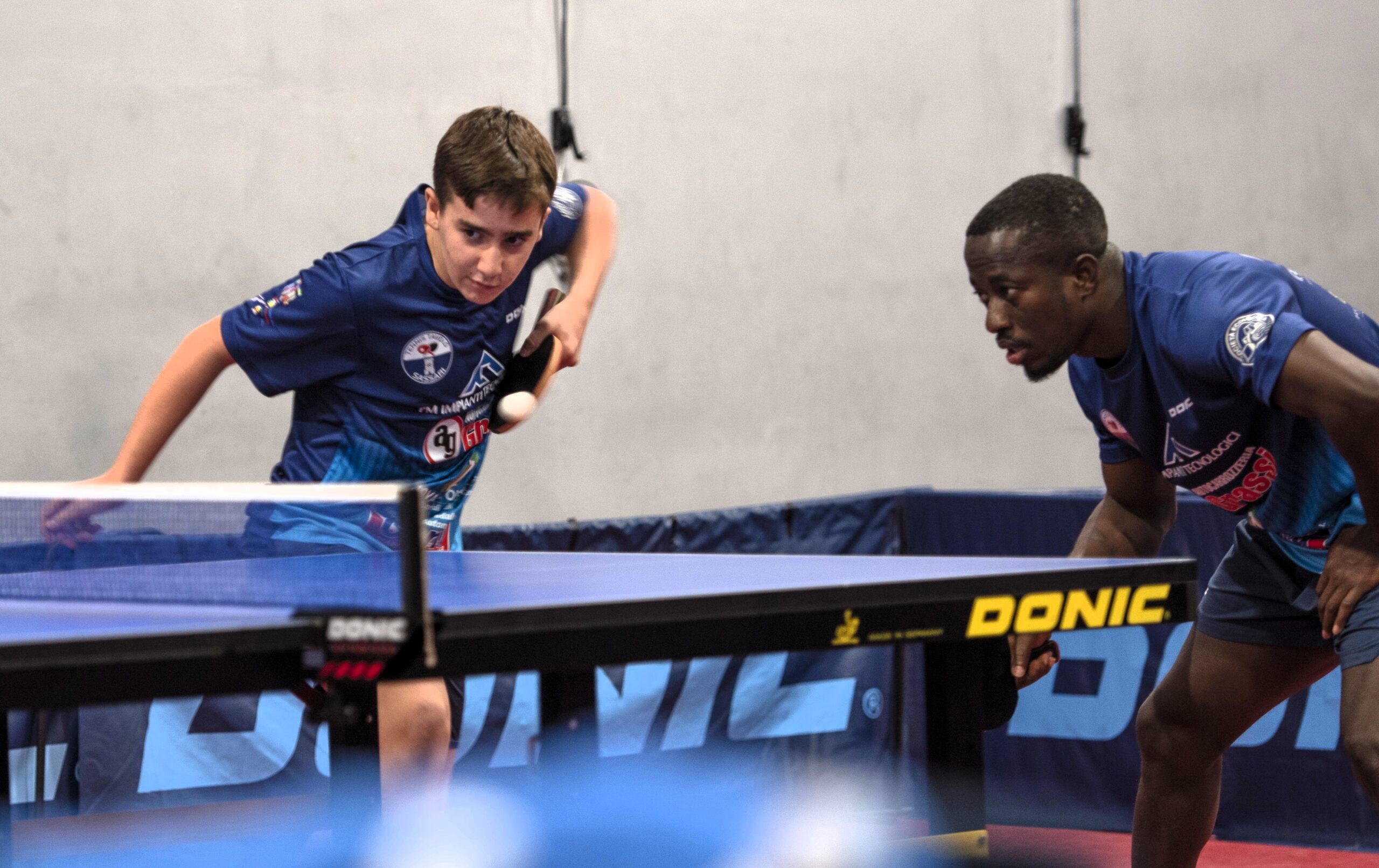 Tennistavolo Sassari -Federico Casula e Ganiyu Ashimiyu