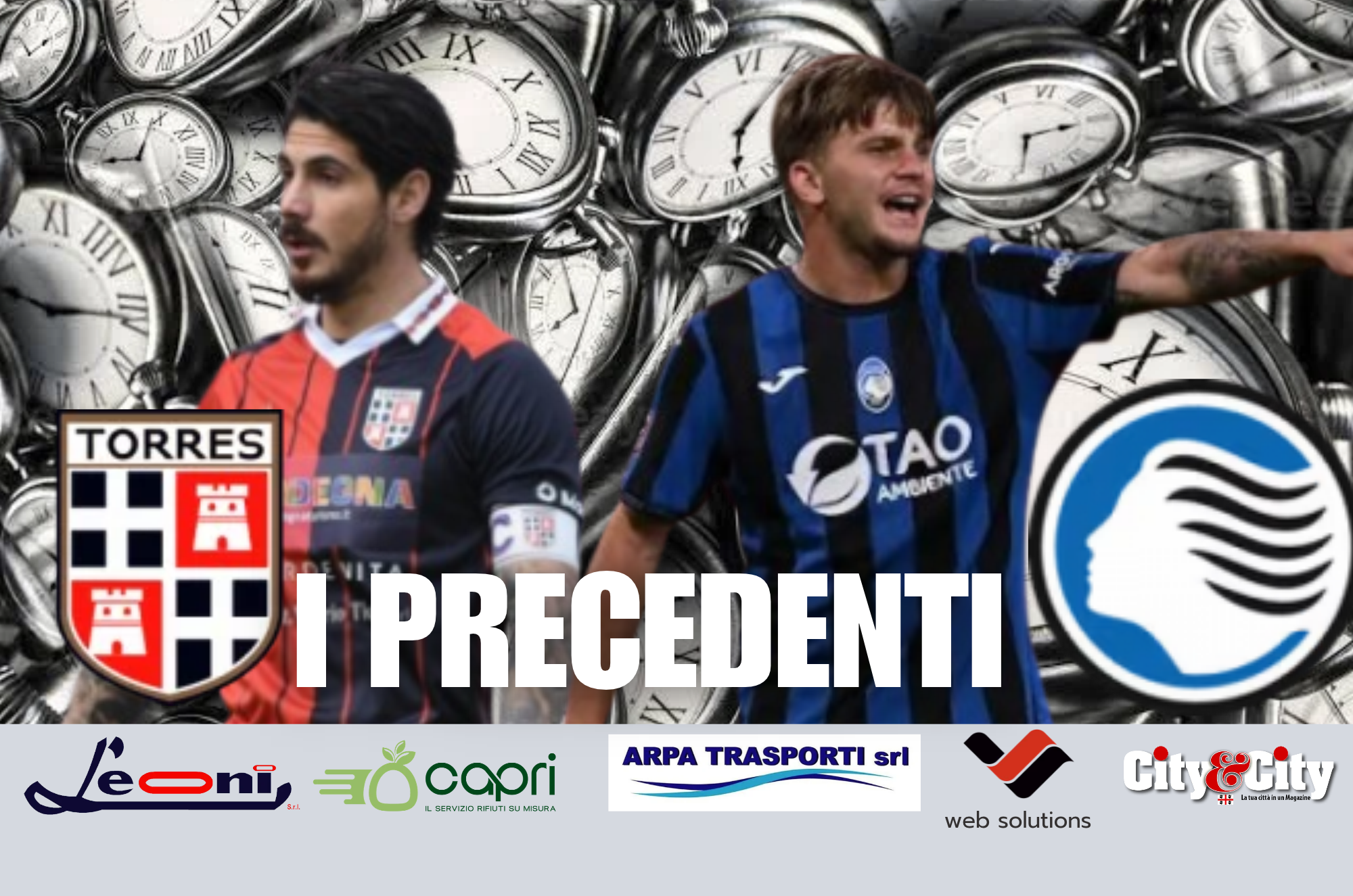 Nella foto, da sinistra: Giuseppe Mastinu (Torres) e Tommaso De Nipoti (Atalanta U23)