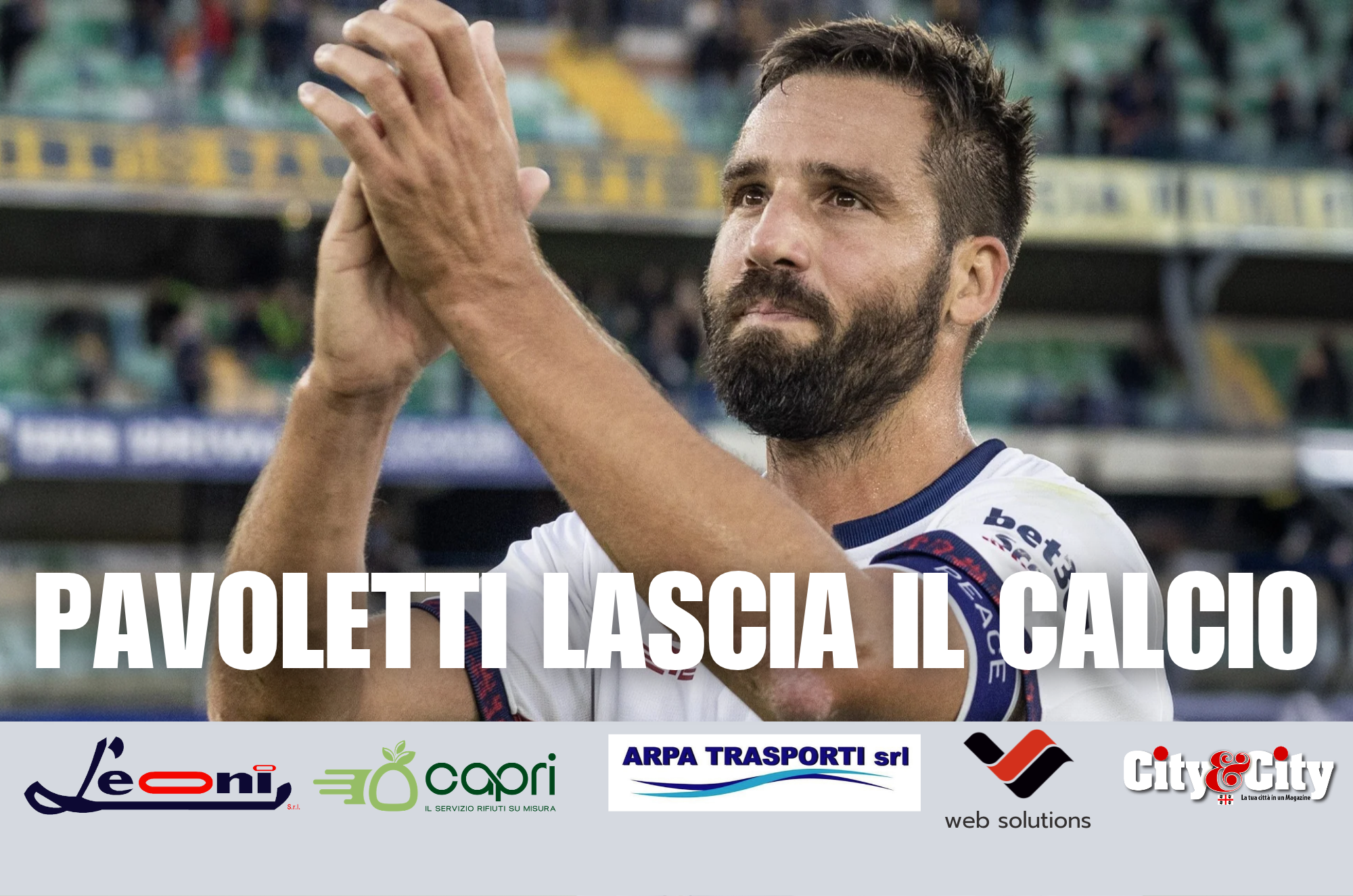 Nella foto Leonardo Pavoletti, 37 anni, in azione con il Cagliari sul campo dello Stadio Bentegodi di Verona
