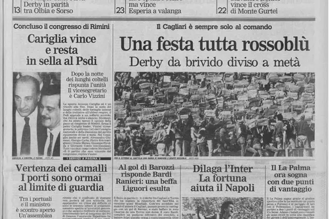 Unione Sarda derby Cagliari Torres